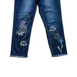 Max jeans  Women's Straight Leg Short Floral Cropped  Embroidered Fringe SZ 10 Photo 2