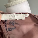 ASTR  the Label Heather Mauve Floral Print‎ Long Sleeve Sheer Ruffle Small Dress Photo 3