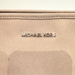 Michael Kors Large Faux Leather Tote Laptop Compartment Silver Hardware Key Clip Photo 1