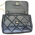 Badgley Mischka Black Diamond Quilted Puffer Front Lock Shoulder Bag Purse Photo 2