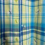 Vintage Bobbie Brooks Sz M 100% Cotton Dragonfly Button Up Green/Blue Plaid Blue Size M Photo 8