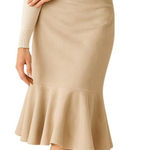 Messini Womens Beige Trumpet Hem Skirt Career Office Party Cocktail Size L Tan Size L Photo 0