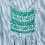 Hollister  Blue White Striped Sleeveless‎ Embroidered Tank, Light, Size Small Photo 3