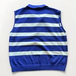 Sewn & Seen Womens Sleeveless Polo Sweater Vest Top Size Large Royal Blue Stripe Photo 1