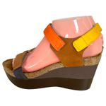 Naot Miracle Wedge Slingback Sandals Yellow Red Brown Leather Size EU 38 US 7 Photo 4