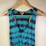 Joie  Women's M Racerback Tank Top Dress Teal Black Tie Dye Linen Blend Vacation Photo 3