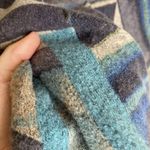 Trisha Tyler Faux Fur Tunic Top Cowl Neck Boho Geometric Pattern Size XS Blue Photo 10