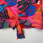 Joie  Magenta Red Parrot Tropical Print Crop Top Size Small Beach Resort Travel Photo 1