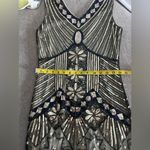 1920s Flapper Great Gatsby Charleston Sequins Beaded Fringe New Year Dress Gold Size M Photo 2