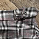 Forever 21 Black White Red Plaid Mini Skirt with Buckle inside Waist Button Sz S Photo 1