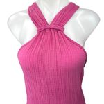 Anthropologie Pink Braided Halter Neck Sleeveless Mini Cami Beach Summer Dress S Photo 5