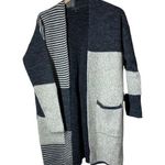 Staccato  Gray Mixed Print Open Front Long Cardigan Size Small Photo 0