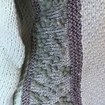 Vintage HAND knit sweater vintage 80s sea foam green with silver accent Size M Photo 2