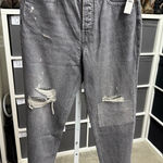 Old Navy  Sky-Hi Straight Secret-Slim Pocket Distressed Gray Jeans Raw Hem NWT Photo 0