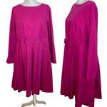 Eshakti  Dress Midi Cotton Fit & Flare Cocktail Long Sleeve Bow Dress, 2X (20W) Photo 1