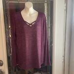 Sonoma Goods For Life Women's Purple Tee V-Neck Long Sleeve -SIZE L Super Soft Photo 0