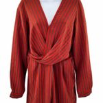 Blue Blush Striped Long Sleeve Wide Leg Jumpsuit Photo 2