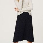 Loft Ann Taylor Metallic Sparkle Side Zip Crew Sweatshirt Top Cream Gray S new Photo 1