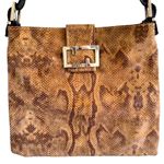 Cecconi Vintage Brown Snakeskin Print Italian Leather Shoulder Bag Photo 0