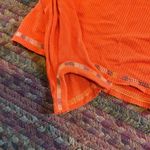 Urban Outfitters  ORANGE WAFFLE KNIT HENLEY LONG SLEEVE CROP TOP Photo 2
