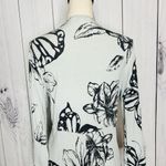 CAbi Front Tie Long Cardigan Size M Blue Knit Floral Duster Lightweight Photo 9