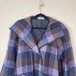 Vonnie Reynolds Women's 10 Purple Plaid Made in Ireland 100% Wool Swing Peacoat Photo 1