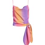 NWT 4Si3nna Elodie Tie Waist Crop Tank Sz L Pink Orange Purple Summer Fe… Size L Photo 1