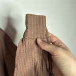TALULAH Tan Relaxed Knit Thermal Waffle Hoodie Size S Photo 5