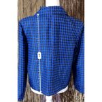 Peck & Peck Women’s SILK Blue/Black Houndstooth Blazer 12P Photo 5