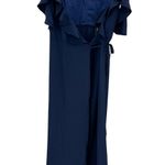 Lulus Womens Navy Blue Gown Size S Cold Shoulder Wrap Event Party Wedding Photo 0