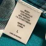 NEW YORK & COMPANY size large pullover long sleeve sweater plaid slit sides NWT Blue Photo 4