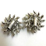 Sarah Coventry smoky crystal flower rhinestone clip on earrings Photo 6
