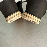 Eileen Fisher Woman’s Black Wedge Nubuck Leather Buckle Strappy Sandals, Sz 10 Photo 4