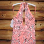 Mac Duggal  6030 Womens High Neck Embellished Mesh Gown With Slit Dress Coral Photo 11