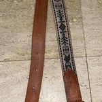 Womens Vintage Leather‎ Belt South American Black & White Textile Woven Size 32 Photo 0