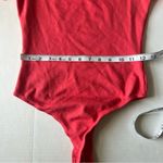 Lulus  high neck short sleeve thong bodysuit coral small Photo 10