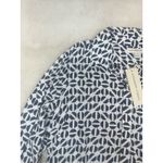 Alexander Jordan Womens Button Shirt Top medium Blue and White NWT Photo 6