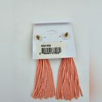 Natasha Coral Bead Tassel Gold Tone Metal Pierced Ear Earrings New With Tags Pink Photo 1