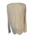 Eileen Fisher  Size S Grey White Striped Top Organic Linen Long Sleeve Shirt Photo 1