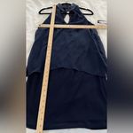 Betsy and Adam NWT Scarf Drape Dress Size 6 Cocktail Navy Blue Sequin Choker Photo 4