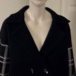 Magaschoni  Black and White Plaid Pea Coat Size Large Photo 7