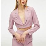 NWT Nana Jacqueline Stella Cropped Blazer Diamond Crystal Single Button Purple Size M Photo 0