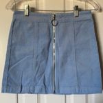 Forever 21 Carolina blue zip front corduroy mini skirt. Photo 0