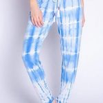 PJ Salvage Sail Away Blue White Tie Dye Banded Pants Women's Size Small Photo 0