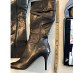 via spiga  Women's Black Leather Carezza Calf Heeled Boots Size 11 vintage Photo 11