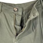 Free People  SZ 0 Billie Chino Shorts Hi-Rise Pleated Pockets Zip-Fly Army Green Photo 2