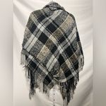 Apt. 9  Black Plaid Ruana Poncho Photo 7