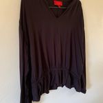 Jennifer Lopez Long Sleeve Black V Neck Top Photo 1