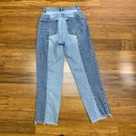 PacSun High Rise Straight Jeans Womens 23 Two Tone Denim Raw Hem Button Fly Photo 3