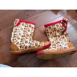 Kickers Womens Boots Cartoon Print Red Trim Rubber Sole Fashion 37/ US 6.5 Size undefined Photo 1